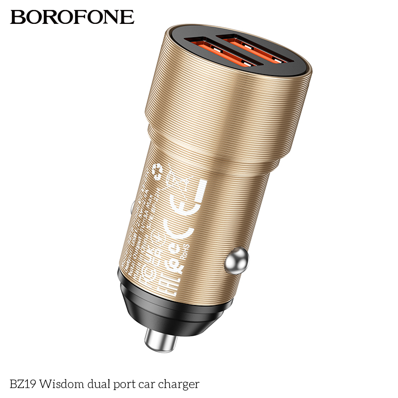 BOROFONE BZ19 Wisdom dual USB-A car charger 12 W NZ 5